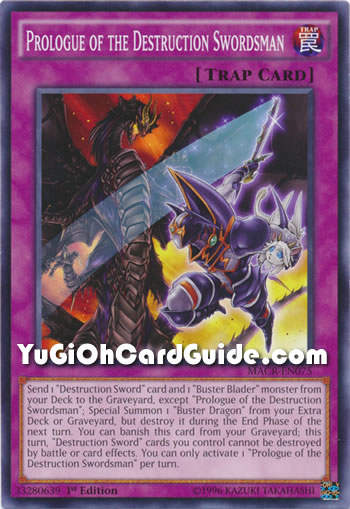 Yu-Gi-Oh Card: Prologue of the Destruction Swordsman