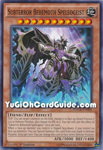 Yu-Gi-Oh Card: Subterror Behemoth Speleogeist