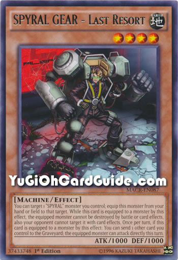 Yu-Gi-Oh Card: SPYRAL GEAR - Last Resort