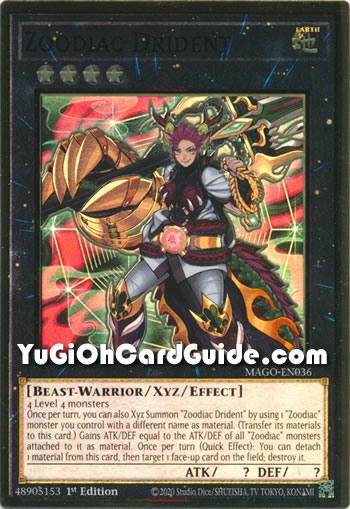 Yu-Gi-Oh Card: Zoodiac Drident