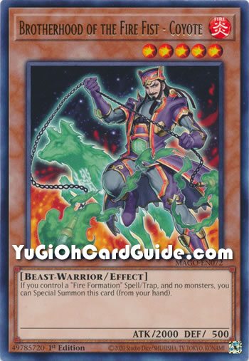 Yu-Gi-Oh Card: Brotherhood of the Fire Fist - Coyote