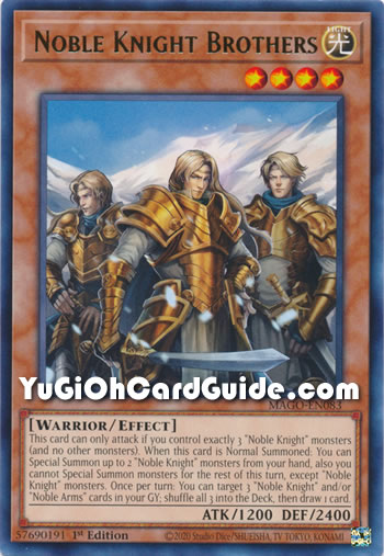Yu-Gi-Oh Card: Noble Knight Brothers
