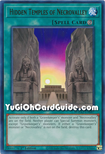 Yu-Gi-Oh Card: Hidden Temples of Necrovalley