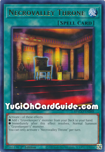 Yu-Gi-Oh Card: Necrovalley Throne