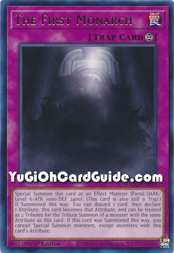 Yu-Gi-Oh Card: The First Monarch