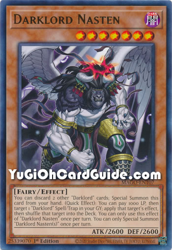 Yu-Gi-Oh Card: Darklord Nasten
