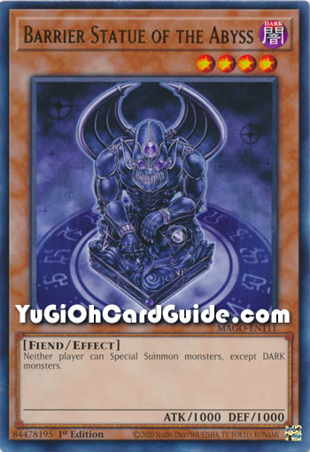Yu-Gi-Oh Card: Barrier Statue of the Abyss