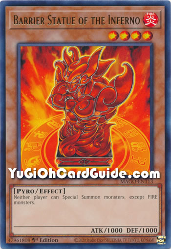 Yu-Gi-Oh Card: Barrier Statue of the Inferno