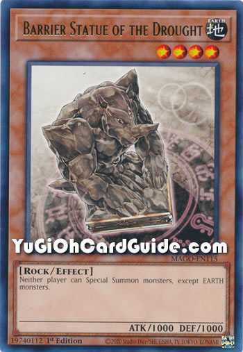Yu-Gi-Oh Card: Barrier Statue of the Drought