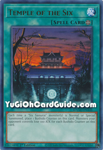 Yu-Gi-Oh Card: Temple of the Six