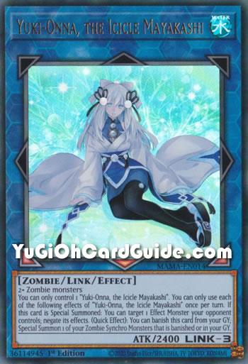 Yu-Gi-Oh Card: Yuki-Onna, the Icicle Mayakashi