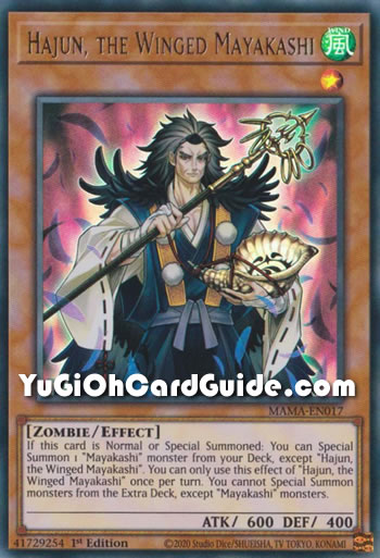 Yu-Gi-Oh Card: Hajun, the Winged Mayakashi