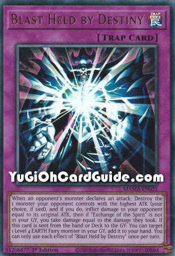 Yu-Gi-Oh Card: Blast Held by Destiny
