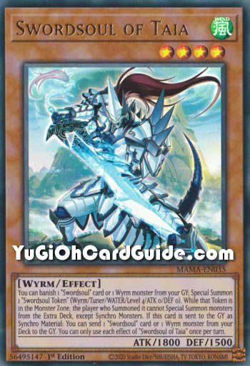 Yu-Gi-Oh Card: Swordsoul of Taia