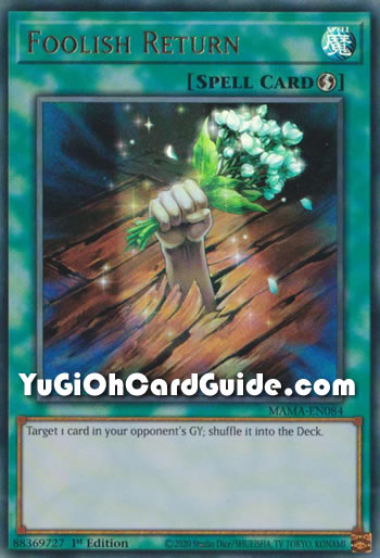 Yu-Gi-Oh Card: Foolish Return