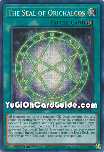 Yu-Gi-Oh Card: The Seal of Orichalcos