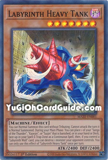 Yu-Gi-Oh Card: Labyrinth Heavy Tank