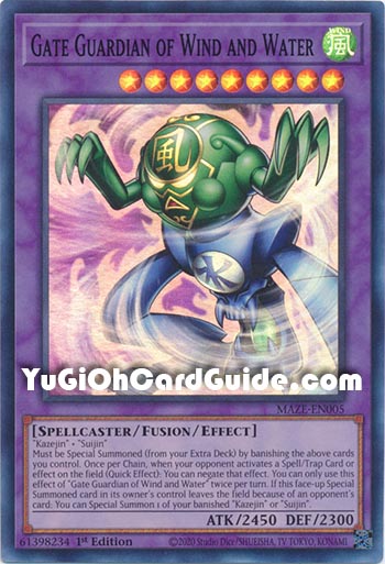 Yu-Gi-Oh Card: Gate Guardian of Wind and Water