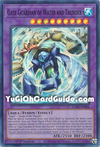 Yu-Gi-Oh Card: Gate Guardian of Water and Thunder