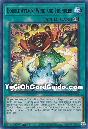 Yu-Gi-Oh Card: Double Attack! Wind and Thunder!!