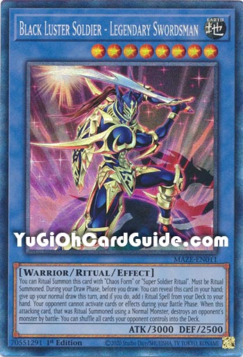 Yu-Gi-Oh Card: Black Luster Soldier - Legendary Swordsman