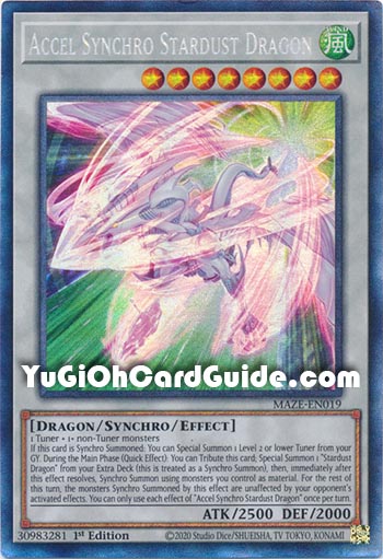 Yu-Gi-Oh Card: Accel Synchro Stardust Dragon