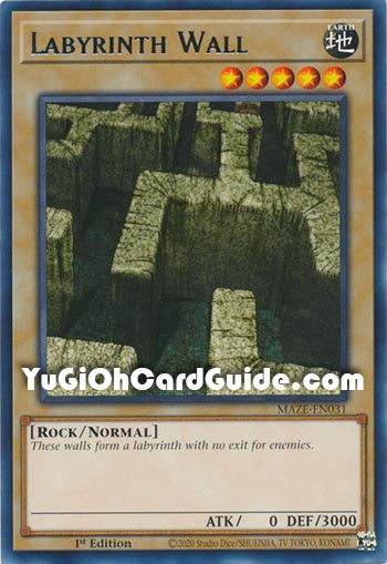 Yu-Gi-Oh Card: Labyrinth Wall
