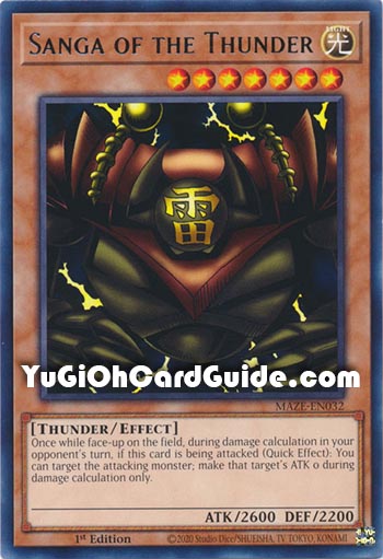 Yu-Gi-Oh Card: Sanga of the Thunder