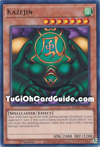Yu-Gi-Oh Card: Kazejin