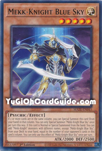 Yu-Gi-Oh Card: Mekk-Knight Blue Sky