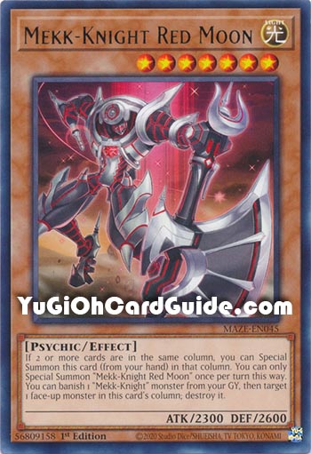 Yu-Gi-Oh Card: Mekk-Knight Red Moon