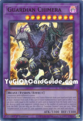 Yu-Gi-Oh Card: Guardian Chimera