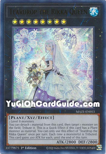 Yu-Gi-Oh Card: Teardrop the Rikka Queen