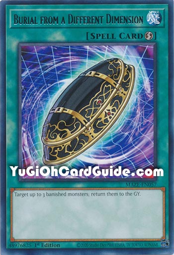 Yu-Gi-Oh Card: Burial from a Different Dimension