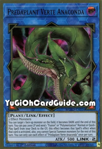 Yu-Gi-Oh Card: Predaplant Verte Anaconda