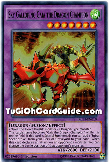 Yu-Gi-Oh Card: Sky Galloping Gaia the Dragon Champion