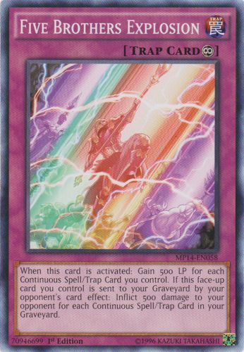 Yu-Gi-Oh Card: Five Brothers Explosion