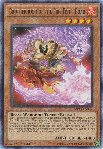 Yu-Gi-Oh Card: Brotherhood of the Fire Fist - Boar