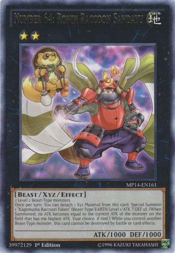 Yu-Gi-Oh Card: Number 64: Ronin Raccoon Sandayu