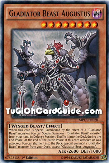 Yu-Gi-Oh Card: Gladiator Beast Augustus