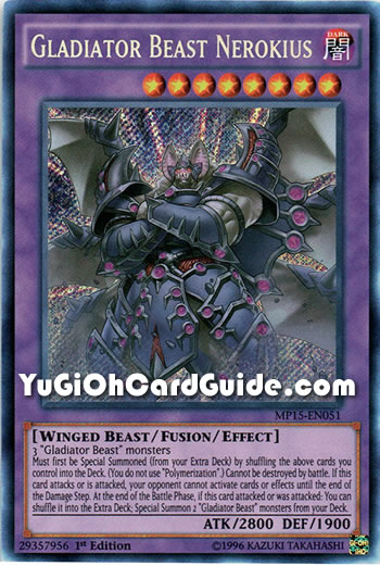 Yu-Gi-Oh Card: Gladiator Beast Nerokius