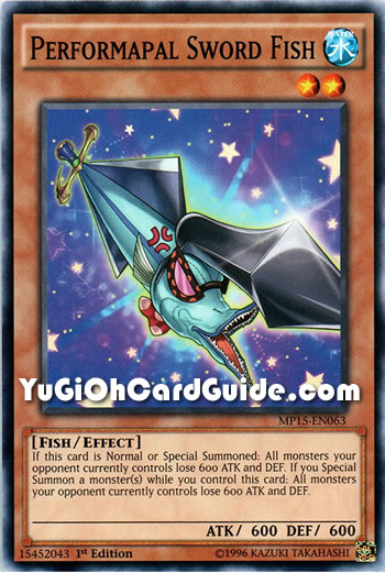 Yu-Gi-Oh Card: Performapal Sword Fish
