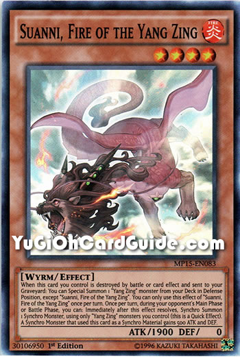 Yu-Gi-Oh Card: Suanni, Fire of the Yang Zing