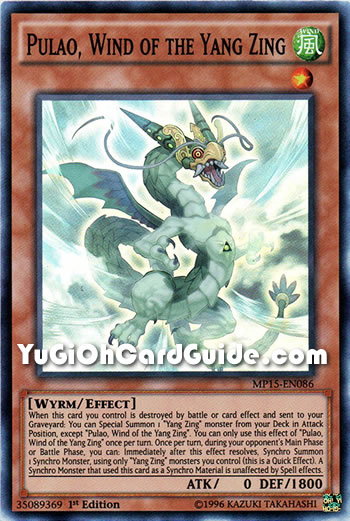 Yu-Gi-Oh Card: Pulao, Wind of the Yang Zing