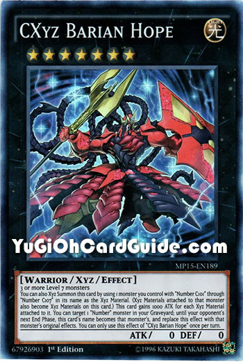 Yu-Gi-Oh Card: CXyz Barian Hope