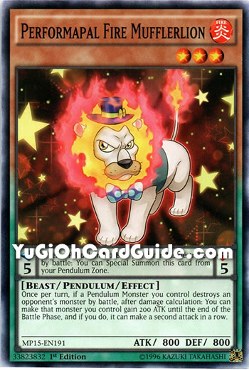 Yu-Gi-Oh Card: Performapal Fire Mufflerlion