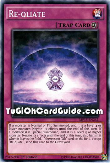 Yu-Gi-Oh Card: Re-qliate