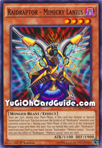 Yu-Gi-Oh Card: Raidraptor - Mimicry Lanius