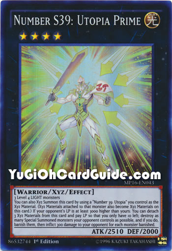 Yu-Gi-Oh Card: Number S39: Utopia Prime