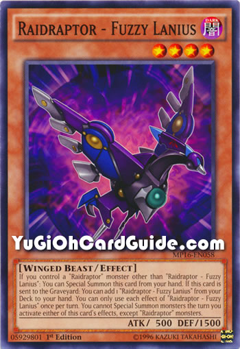 Yu-Gi-Oh Card: Raidraptor - Fuzzy Lanius